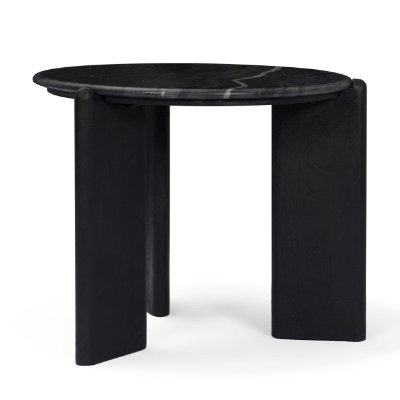 71354 - Rumer Black Wood w/ Black Marble Side Table