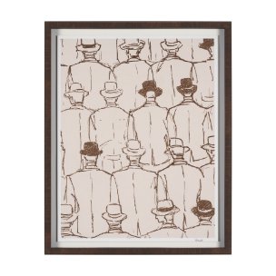 Overcoats by Mercana Studio Hand-Embellished Framed Artwork Matted under Glass