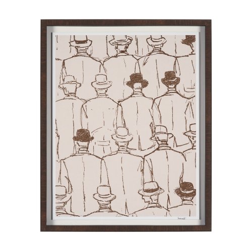 16083 - Overcoats by Mercana Studio Hand-Embellished Framed Artwork Matted under Glass