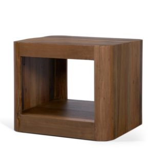 Dunmore Solid Wood Rectangular Open Shelf Side Table