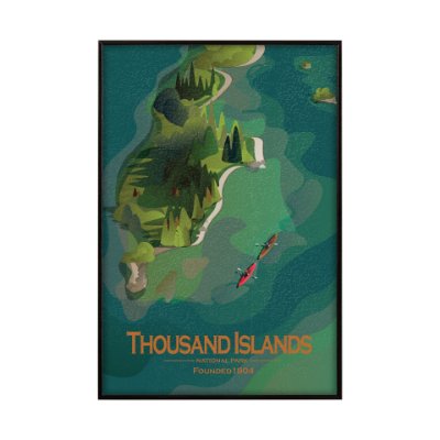 16068 - Thousand Islands GO (SM)  by Mercana Studio Textured Framed Artwork Matted
