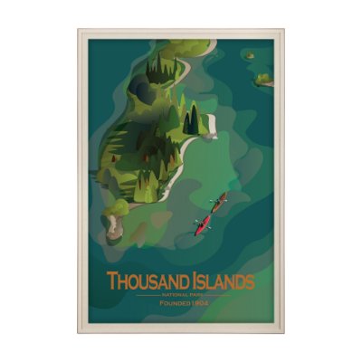 16071 - Thousand Islands GO (XL) by Mercana Studio Framed Artwork Matted under Glass