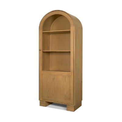 71380 - Hawthorne Solid Oak Wood w/ Glass Curio Cabinet