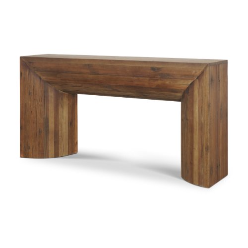 71408 - Vance Mid-Dark Brown Reclaimed Wood Rounded Console Table