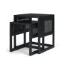 71147 - Grier Set of 2 Black Wood w/ Black Cane Nesting Accent Tables