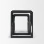 71147 - Grier Set of 2 Black Wood w/ Black Cane Nesting Accent Tables