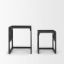 71147 - Grier Set of 2 Black Wood w/ Black Cane Nesting Accent Tables
