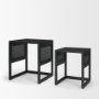 71147 - Grier Set of 2 Black Wood w/ Black Cane Nesting Accent Tables