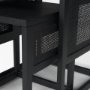71147 - Grier Set of 2 Black Wood w/ Black Cane Nesting Accent Tables