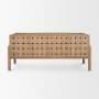 71289 - Trellyn Light Brown Solid Wood Carved Woven Desk