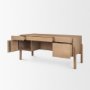 71289 - Trellyn Light Brown Solid Wood Carved Woven Desk