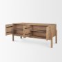 71289 - Trellyn Light Brown Solid Wood Carved Woven Desk
