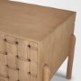 71289 - Trellyn Light Brown Solid Wood Carved Woven Desk