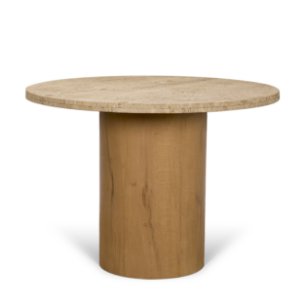 Siena 42" Round Pedestal Dining Table | Travertine | Seats 4