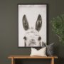 102787-FL - Downward Facing Donkey Sepia by Nathan Larson Textured Framed Canvas Photo Print