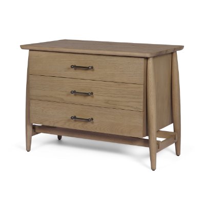 71322 - Hollis Gray-Brown Wood 3-Drawer Closed Nightstand
