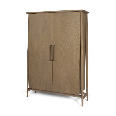 71323 - Hollis Gray-Brown Wood Curio Cabinet