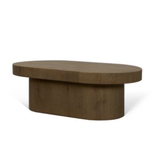 Lyonne Oblong Medium Brown Oak Wood Coffee Table