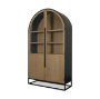 71346 - Sloan 47.5W x 80.5H Light Brown W/Black Metal Frame Arched Cabinet