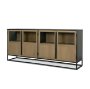 71347 - Sloan 80" Light Brown Wood W/Black Metal Frame Sideboard