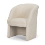 71194 - Curtis Cream Fabric Barrelback Half-Moon Base Dining Armchair