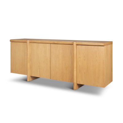 71208 - Rowan Light Brown Oak Wood Closed 4 Door Sideboard