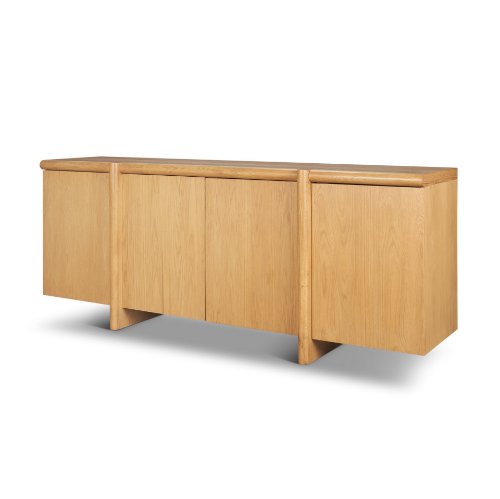 71208 - Rowan Light Brown Oak Wood Closed 4 Door Sideboard