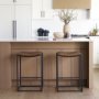 70820 - Taniel Brown Leather w/ Black Metal Counter Stool