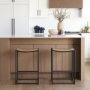 70818 - Taniel Light Brown Wood w/ Black Metal Counter Stool