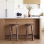 71037 - Weldon Dark Brown Wood w/ Matte Black Metal Counter Stool