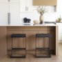 69175 - Kiran 17L x 17W x 26H Black Wood W/ Black Metal Base C-Shape Counter Stool
