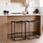 70822 - Taniel Textured Black Wood w/ Black Metal Counter Stool