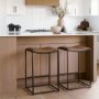 70820 - Taniel Brown Leather w/ Black Metal Counter Stool