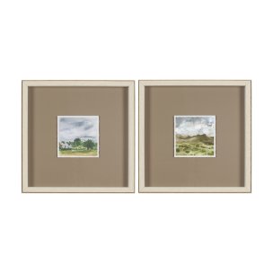 Discovery (Set of 2)  by Ira Havuka Hand-Embellished Framed Artwork Matted under Glass