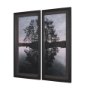 16138 - Stupell Industries Tree on Lake (Set of 2) by Thomas Tepstad Berge Framed Photo Print under Glass