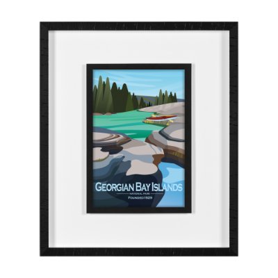 16080 - Georgian Bay Islands GO  by Mercana Studio Framed Artwork Matted under Glass