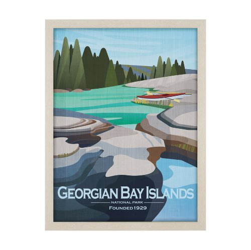 16081 - Georgian Bay Islands GO  by Mercana Studio Textured Framed Artwork Matted