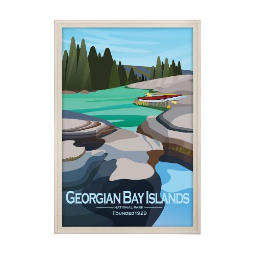 16082 - Georgian Bay Islands GO  by Mercana Studio Framed Artwork Matted under Glass