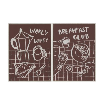 16132 - Breakfast Doodles(Set 2) by Jenaya Jackson Hand-Embellished Texture Frame Artwork Matted under Glass