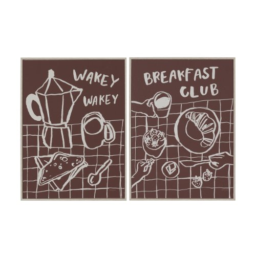 16132 - Breakfast Doodles(Set 2) by Jenaya Jackson Hand-Embellished Texture Frame Artwork Matted under Glass