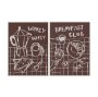 16132 - Breakfast Doodles(Set 2) by Jenaya Jackson Hand-Embellished Texture Frame Artwork Matted under Glass