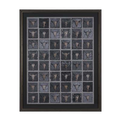 16139 - Forty-Eight by Natalia Boychenko-Tariq Hand-Embellished Textured Framed Artwork Matted under Glass