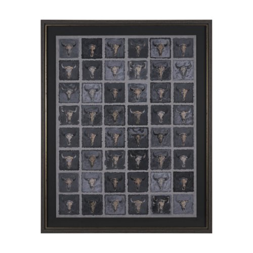 16139 - Forty-Eight by Natalia Boychenko-Tariq Hand-Embellished Textured Framed Artwork Matted under Glass
