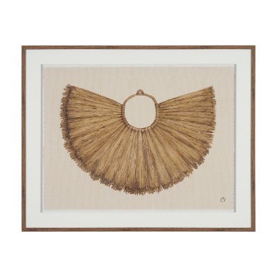 16143 - Papua Necklace I by Mercana Studio Hand-Embellished Textured Framed Artwork Matted under Glass