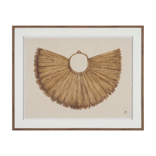 16143 - Papua Necklace I by Mercana Studio Hand-Embellished Textured Framed Artwork Matted under Glass