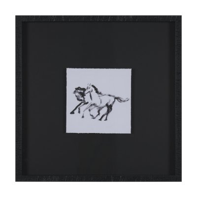 16153 - Fluid Gallop by Santhosh ch Hand-Embellished Framed Artwork Matted under Glass