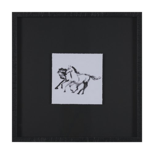 16153 - Fluid Gallop by Santhosh ch Hand-Embellished Framed Artwork Matted under Glass