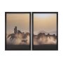 16157 - Dusty Herd Chase (Set of 2) by Ismail Atabek FramedPhoto Print Matted under Glass
