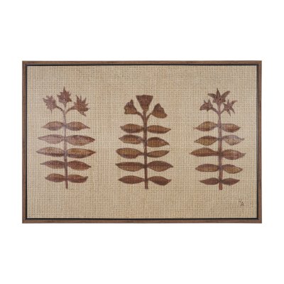 102773-FL - Folk Flowers by Mercana Studio Hand-Embellished Textured Framed Canvas Artwork