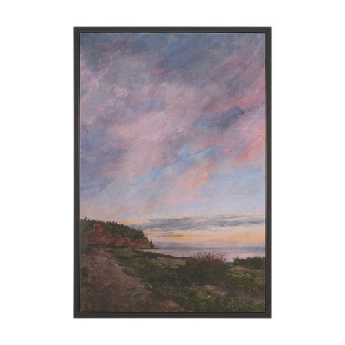 102783-FL - Crescent Sunset I by Mercana Studio Hand-Embellished Textured Framed Canvas Artwork